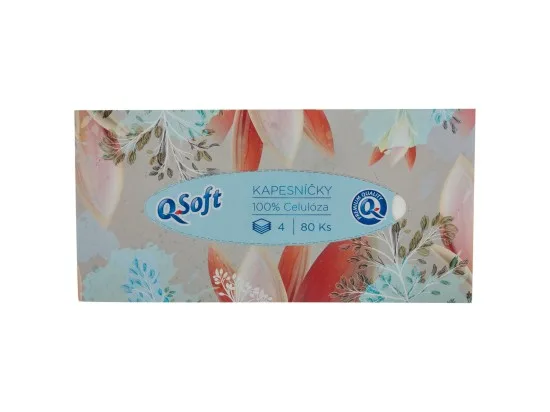 Q-Soft papírové kapesníčky 4vrstvé 80 ks