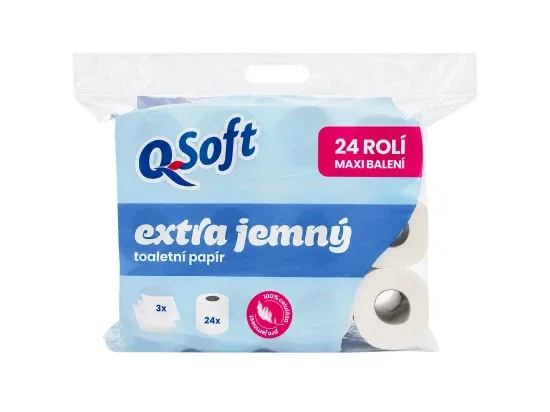 Q-Soft toaletní papír extra jemný 3vrstvý MAXI balení 24 ks