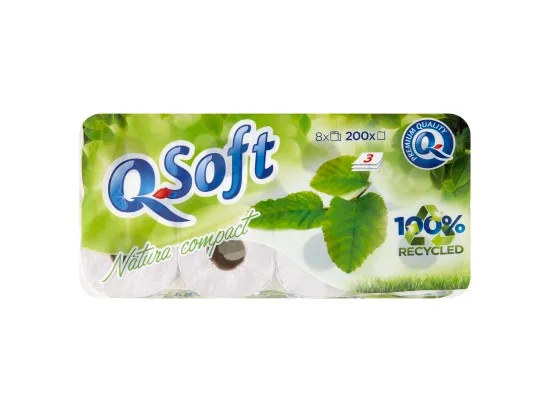 Q-Soft Toaletní papír Natura compact 3vrstvý 8 ks