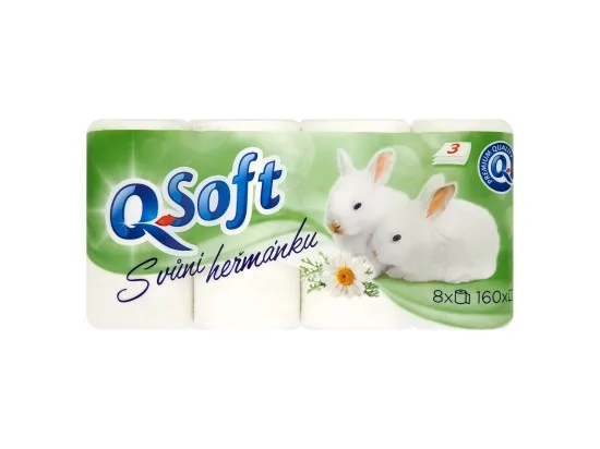 Q-Soft toaletní papír s vůní heřmánku 3vrstvý 8 ks