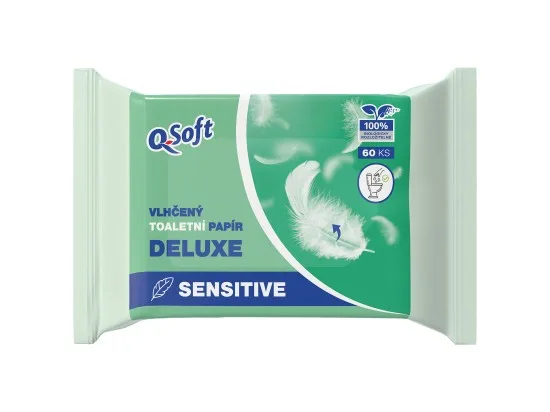 Q-Soft vlhčený toaletní papír Deluxe Sensitive 60 ks
