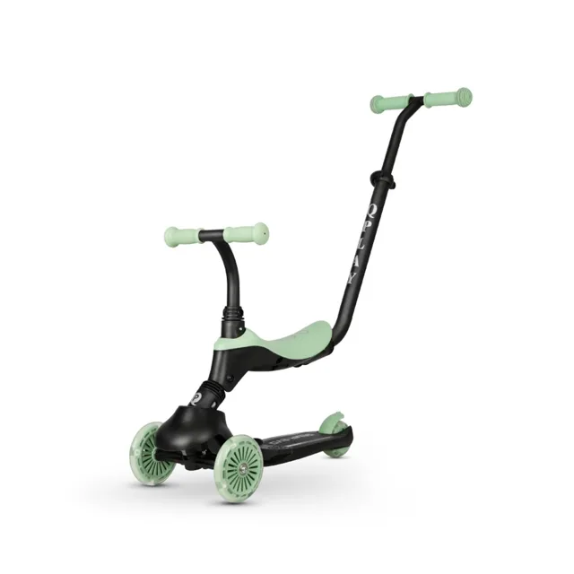 QPlay Koloběžka / odrážedlo Sema Evo s LED světly Jade Green, věk 1 - 6 let, do 50 kg