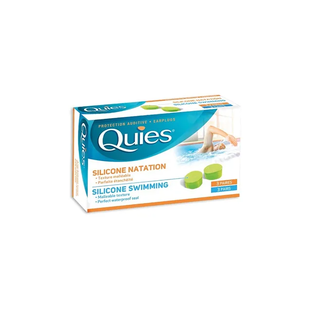 QUIES Silikonové chrániče sluchu na plavání 3 páry