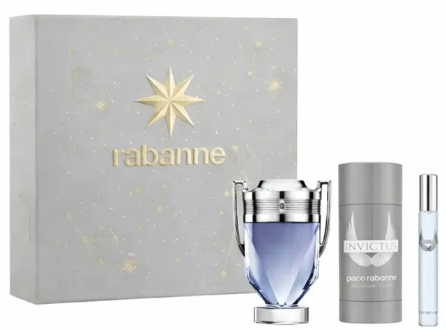Rabanne Invictus - EDT 50 ml + tuhý deodorant 75 ml + EDT 10 ml