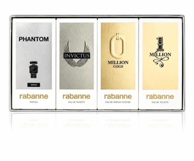 Rabanne Kolekce miniatur Rabanne pro muže - Phantom - parfém 5 ml + Invictus - EDT 5 ml + Million Gold Intense - EDP 5 ml + 1 Million - EDT 5 ml