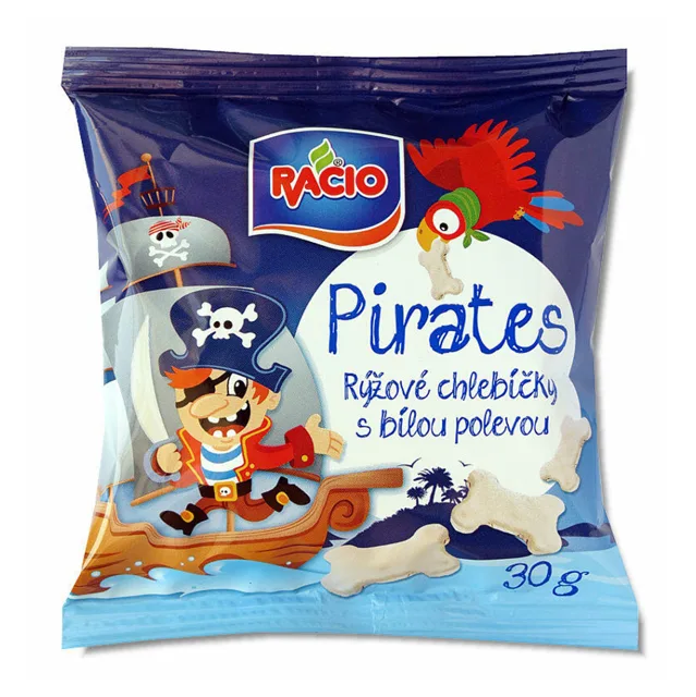RACIO Pirates rýžové chlebíčky s bílou polevou 30 g