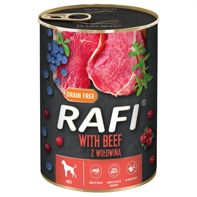 Rafi Adult 24 x 400 g - hovězí, borůvky a brusinky