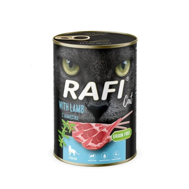 RAFI Cat Adult s jehněčím 400 g konzerva pro kastrované kočky