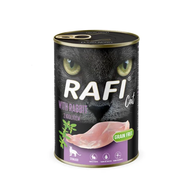 RAFI Cat Adult s králíkem 400 g konzerva pro kastrované kočky