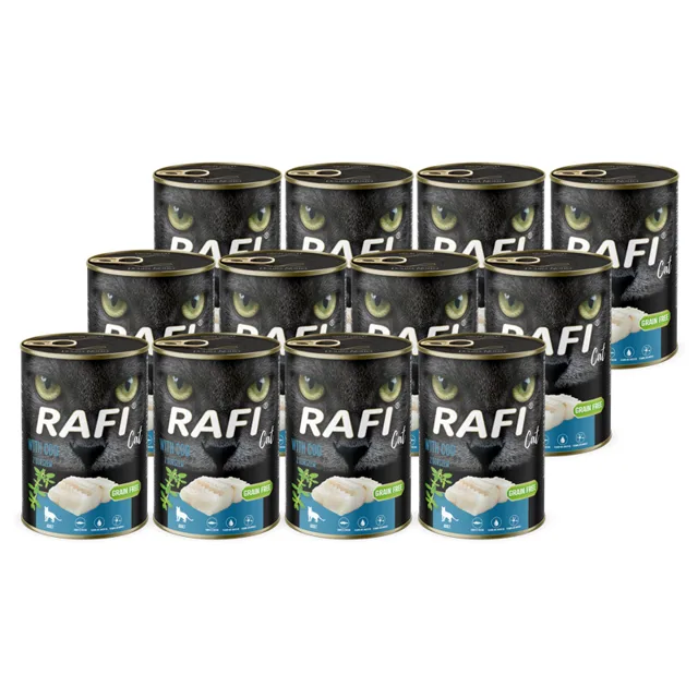 RAFI Cat Adult s treskou 12x400g mokré krmivo pro kočky