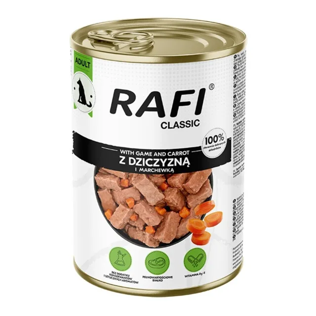 RAFI Classic Divoké maso a mrkev v omáčce 1240 g konzerva pro psy všech plemen
