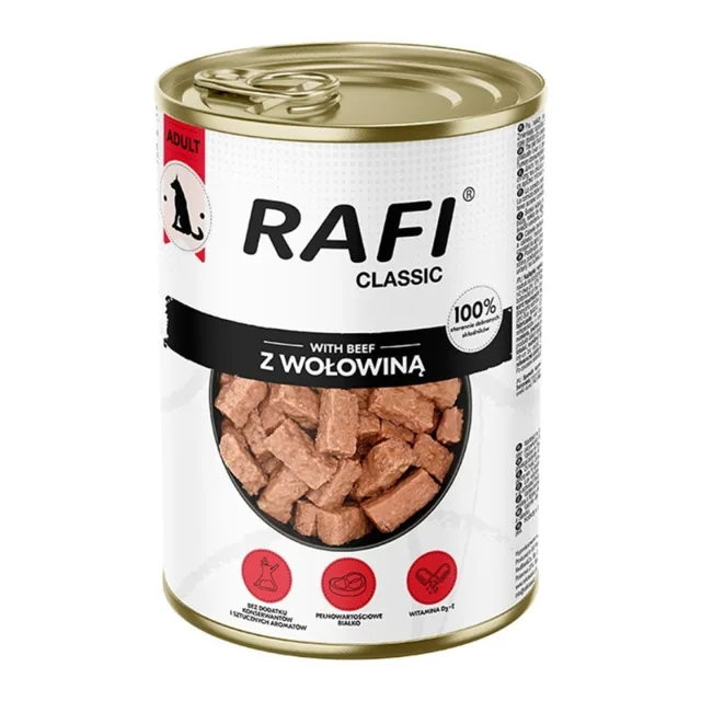RAFI Classic Hovězí v omáčce 1240 g konzerva pro psy všech plemen