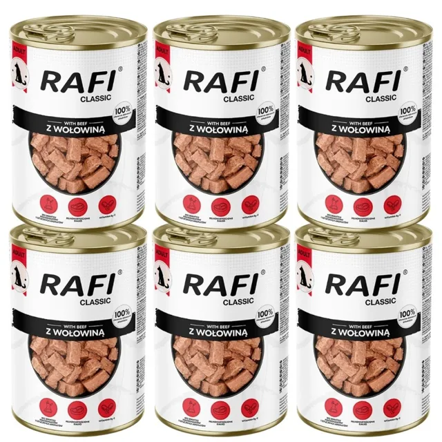RAFI Classic Hovězí v omáčce 6x1240 g konzervy pro psy všech plemen