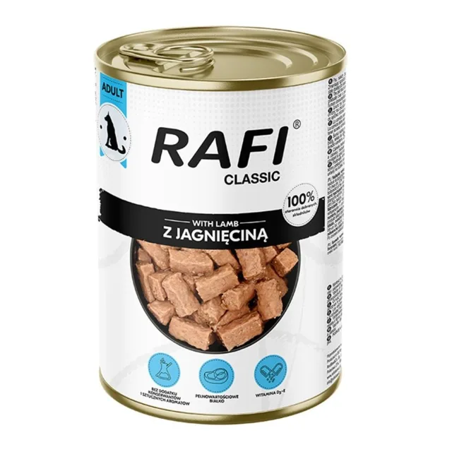 RAFI Classic Jehněčí v omáčce 1240 g konzerva pro psy všech plemen