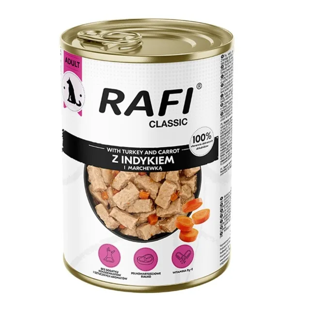 RAFI Classic Krůta a mrkev v omáčce 1240 g konzerva pro psy všech plemen