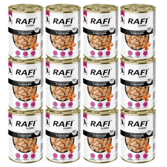 RAFI Classic Krůta a mrkev v omáčce 12x1240 g konzervy pro psy všech plemen