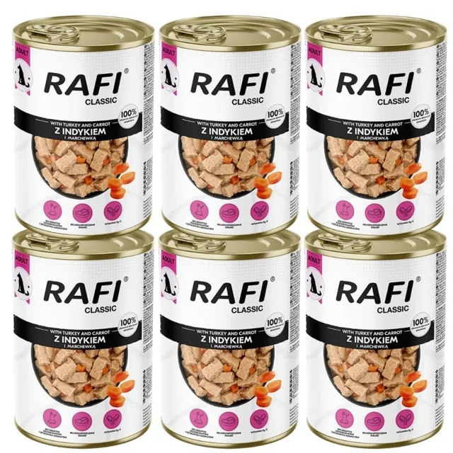RAFI Classic krůta a mrkev v omáčce 6x1240 g konzervy pro psy všech plemen