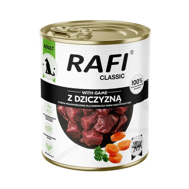 RAFI Classic s divočinou 800 g konzerva pro psy