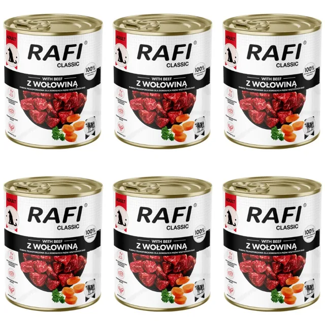 RAFI Classic s hovězím masem 6x800 g konzervy pro psy