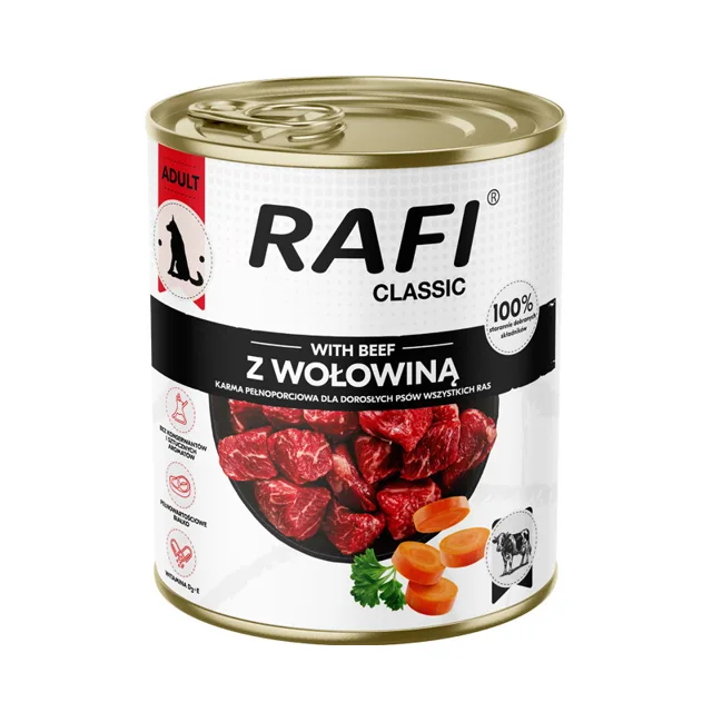 RAFI Classic s hovězím masem 800 g konzerva pro psy