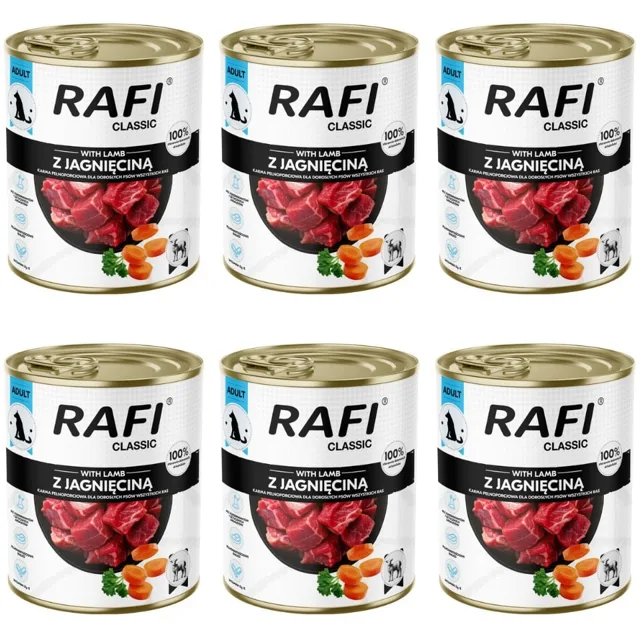 RAFI Classic s jehněčím 6x800 g konzervy pro psy