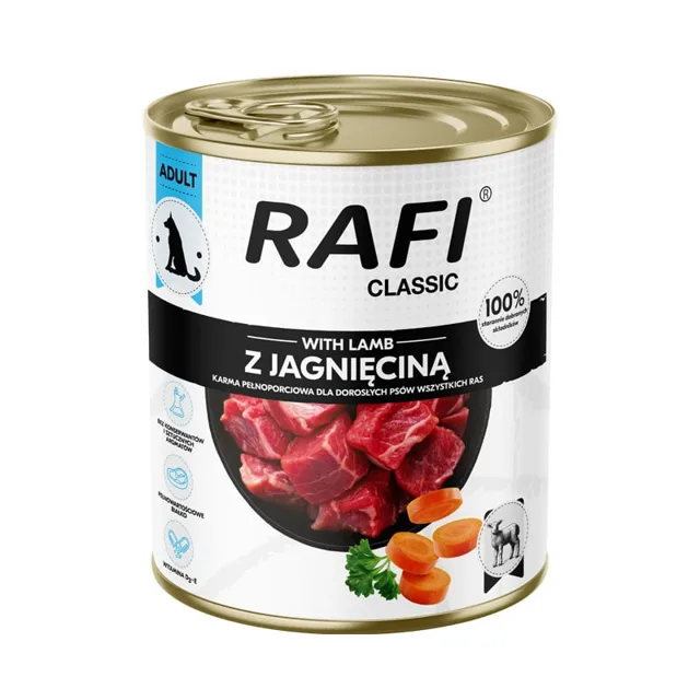 RAFI Classic s jehněčím 800 g konzerva pro psy