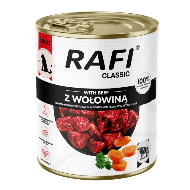 Rafi Dog Classic 12 x 800 g - hovězí