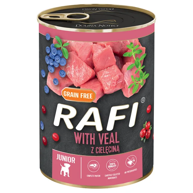 Rafi Junior paštika 24 x 400 g - jehněčí, brusinky a borůvky
