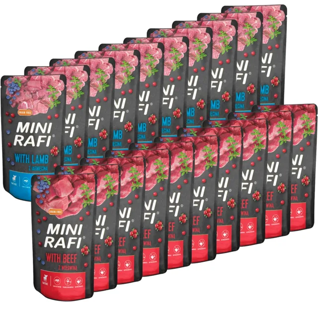 RAFI Mini Mix příchutí s hovězím a jehněčím 20x150 g krmivo pro psy malých plemen