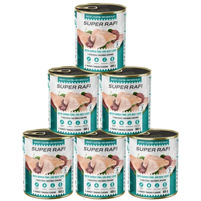 RAFI Super s perličkou a hovězími játry 6x800g paštika pro psy