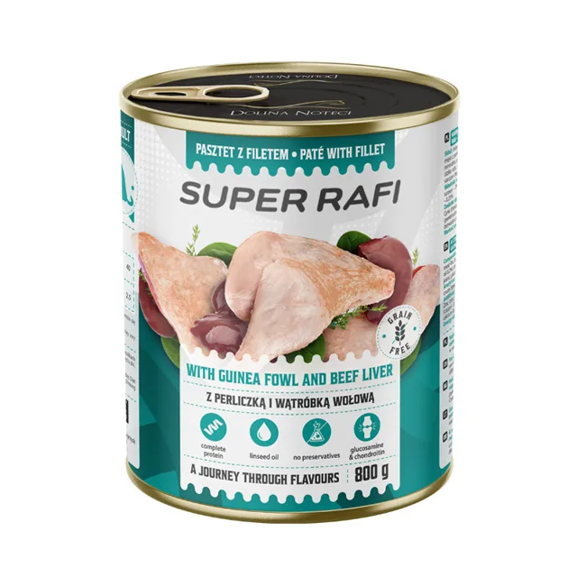 RAFI Super s perličkou a hovězími játry 800g paštika pro psy