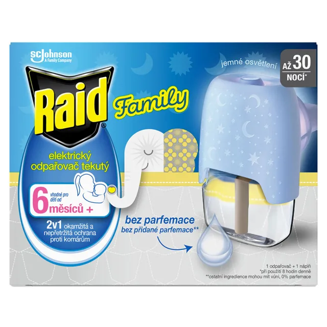 RAID Elektrický odpařovač s tekutou náplní Family 30 nocí