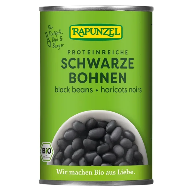 RAPUNZEL Černé fazole sterilované BIO 340 g