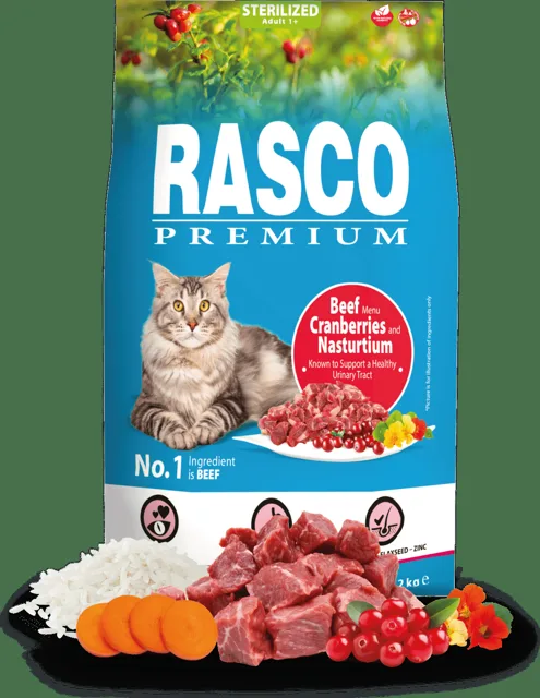 Rasco Premium Cat Sterilized, Beef Cranberries, Nasturtium 400g