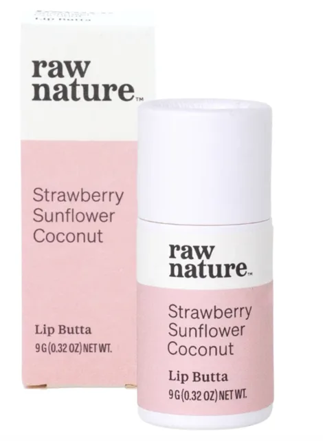 Raw Nature, Natural Lip Balm, Přírodní balzám na rty, Jahoda, 9 g