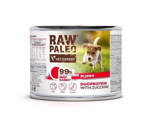 RAW PALEO Beef Rabbit Puppy 200g hovězí mokré krmivo s králíkem pro štěňata
