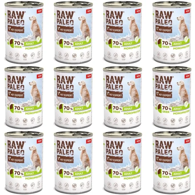 RAW PALEO Monoprotein Deer Adult 6x400g s jelením masem, krmivo pro psy