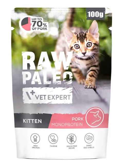 RAW PALEO Monoprotein Kitten Pork 100 g pro koťata s vepřovým masem