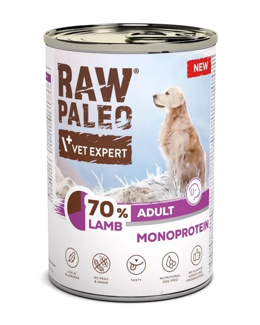 RAW PALEO Monoprotein Lamb Adult 400g jehněčí konzerva pro psy