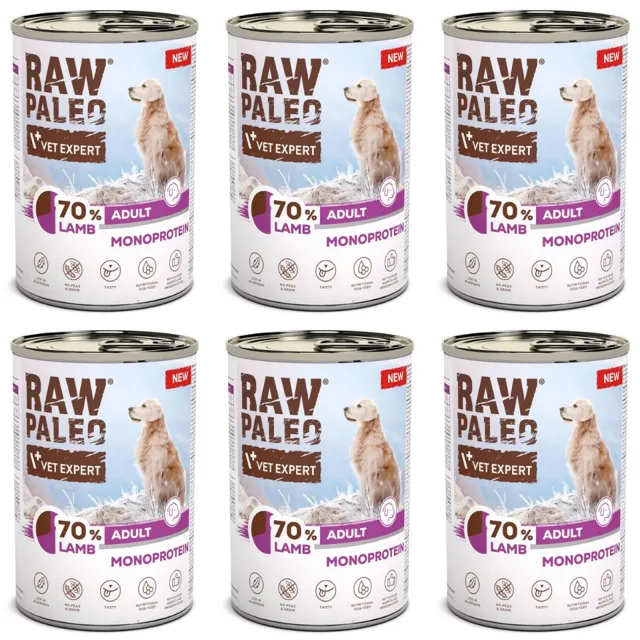 RAW PALEO Monoprotein Lamb Adult 6x400g jehněčí, krmivo pro psy
