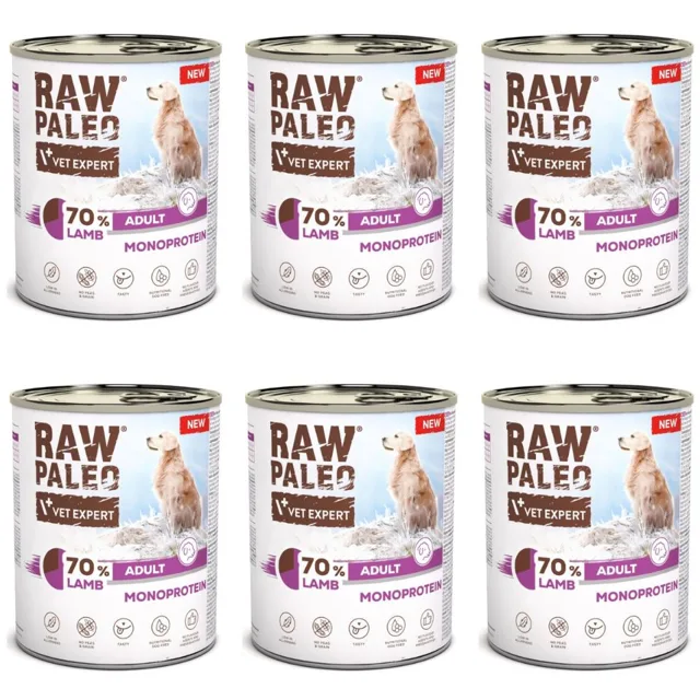 RAW PALEO Monoprotein Lamb Adult 6x800g jehněčí krmivo pro psy