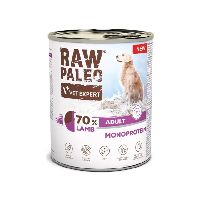 RAW PALEO Monoprotein Lamb Adult 800g jehněčí konzerva pro psy