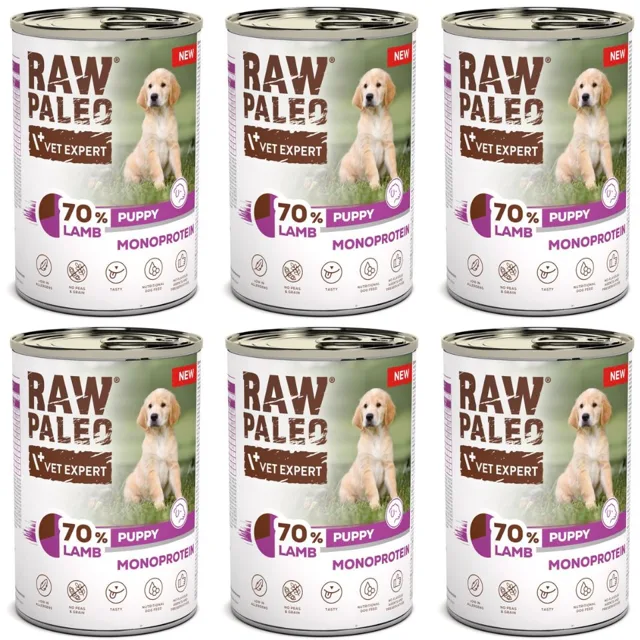 RAW PALEO Monoprotein Lamb Puppy 6x400g jehněčí krmivo pro štěňata