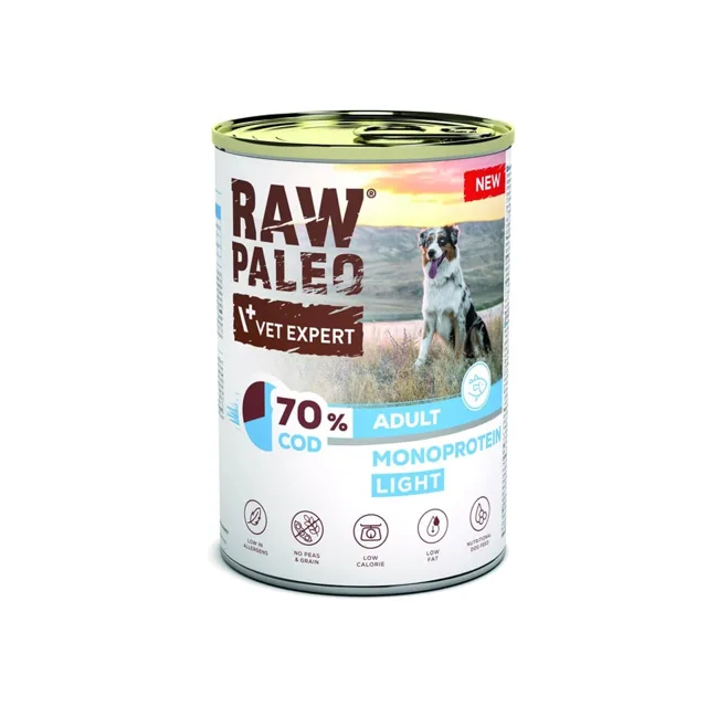 RAW PALEO Monoprotein Light Cod Adult 400g treska, krmivo pro psy