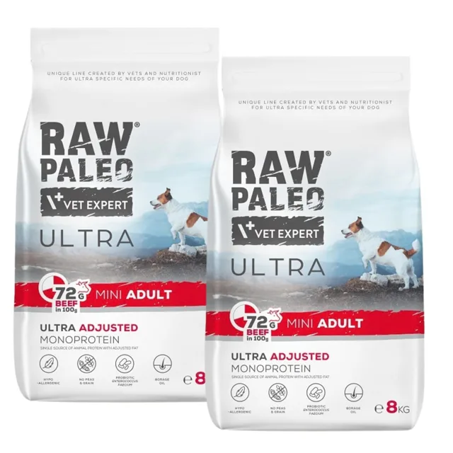 RAW PALEO Ultra Beef Mini Adult 2x8kg pro dospělé psy malých plemen hovězí