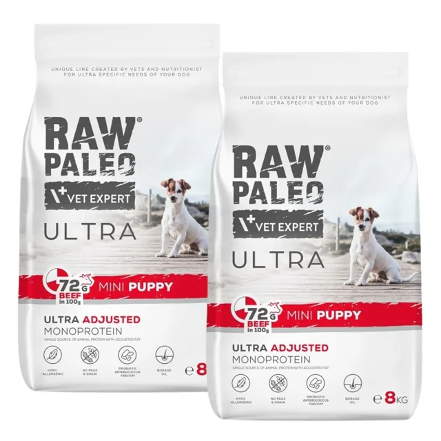 RAW PALEO Ultra Beef Mini Puppy 2x8kg pro štěňata malých plemen hovězí