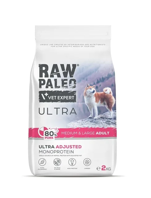 RAW PALEO Ultra Pork Medium&amp;Large Adult 2 kg pro dospělé psy středních a velkých plemen s vepřovým masem
