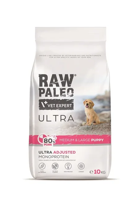 RAW PALEO Ultra Pork Medium&amp;Large Puppy 10 kg pro štěňata středních a velkých plemen s vepřovým masem