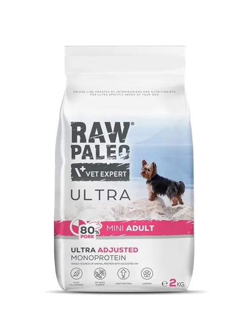 RAW PALEO Ultra Pork Mini Adult 2kg pro dospělé psy malých plemen s vepřovým masem