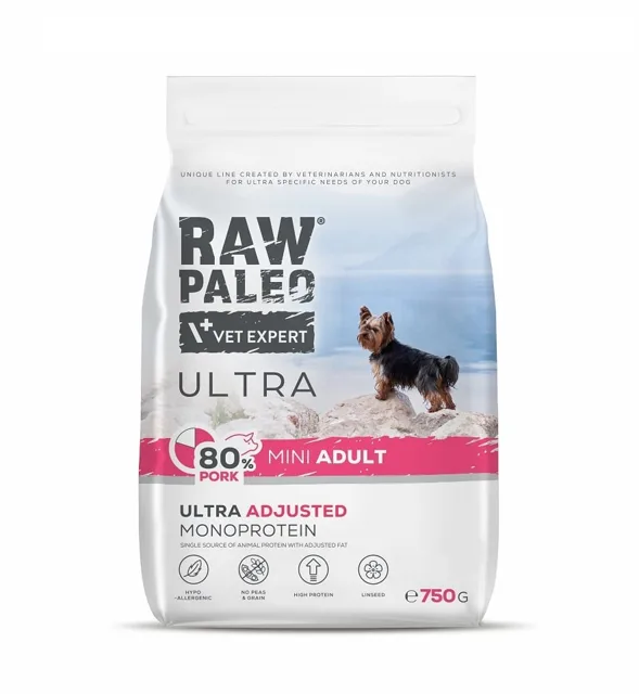 RAW PALEO Ultra Pork Mini Adult 750g pro dospělé psy malých plemen s vepřovým masem